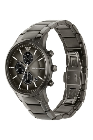 Montre à quartz en acier - Chronographe - Anthracite et noir