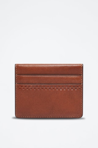 Tarjetero de piel Gregg - Marrón claro 