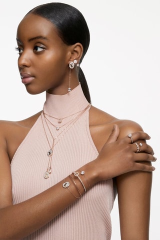 Pendientes con cristales Swarovski Signum - Chapado en oro rosa y circón