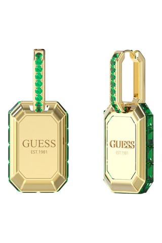 Pendientes Hashtag Guess - Dorado y verde
