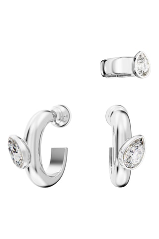 Criollas y earcuff Imber - Plateado y blanco