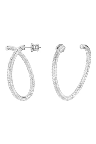 Pendientes con cristales Swarovski - Plateado y blanco