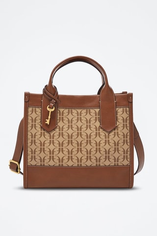 Bolso shopper de piel Kyler Satchel - Marrón y beige