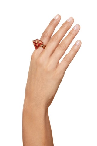 Anillo con cristales Swarovski Curiosa - Chapado en oro amarillo