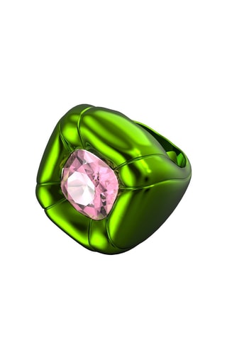 Anillo con cristales Swarovski Dulcis - Verde y rosa