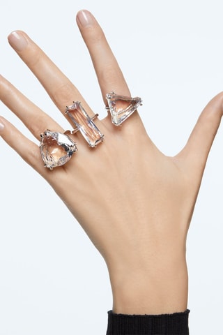 3 anillos con cristales Swarovski Mesmera - Blanco