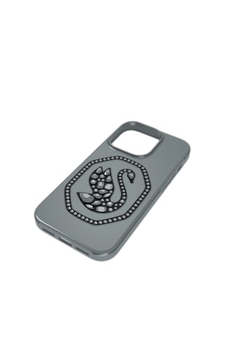 Carcasa iPhone 14 Pro con cristales Swarovski Cygne - Gris oscuro