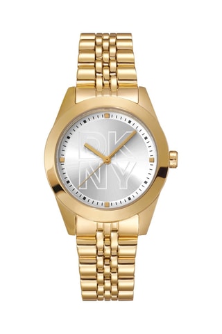 Reloj de cuarzo de acero Logo - Dorado y plateado