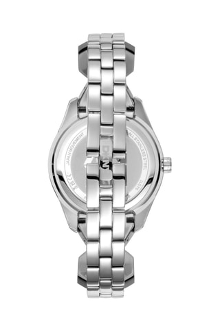 Reloj de cuarzo de acero Logo - Plateado y blanco