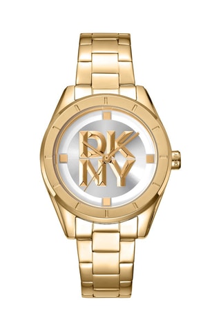 Reloj de cuarzo de acero Logo - Dorado y plateado