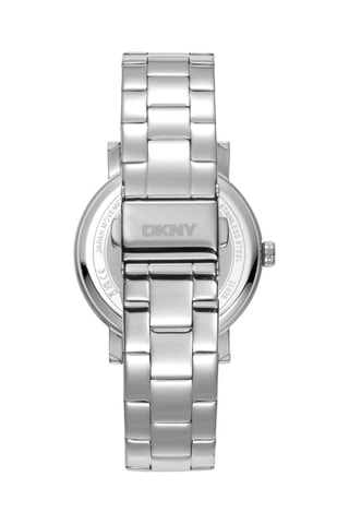 Reloj de cuarzo de acero Logo - Plateado y blanco