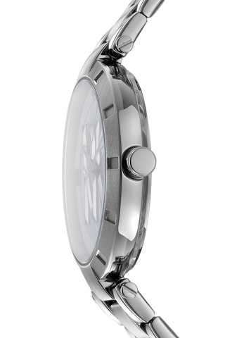 Reloj de cuarzo de acero Logo - Plateado y rosa