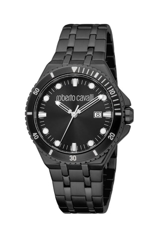 Reloj de cuarzo de acero - Negro