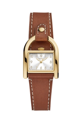 Reloj de cuarzo de piel - Marrón y dorado