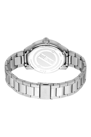 Reloj de cuarzo de acero - Plateado y rojo