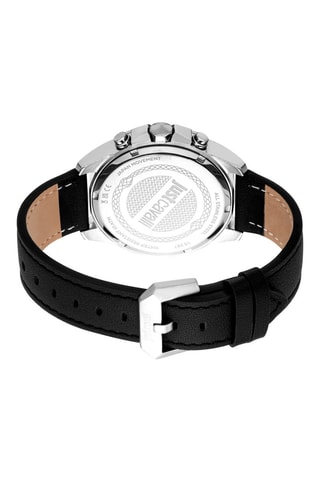 Reloj de cuarzo de piel - Cronógrafo - Negro y plateado