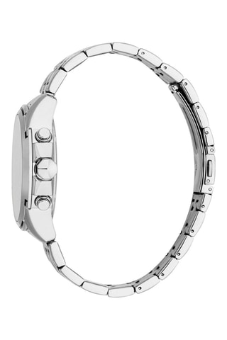 Reloj de cuarzo de acero - Cronógrafo - Plateado