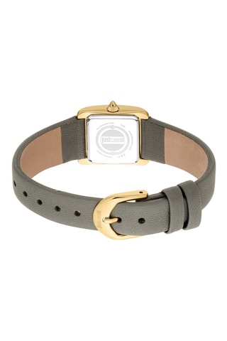 Reloj de cuarzo de piel - Gris y dorado