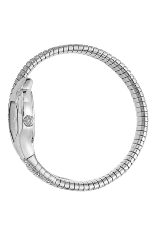 Reloj de cuarzo de acero y cristales checos - Plateado