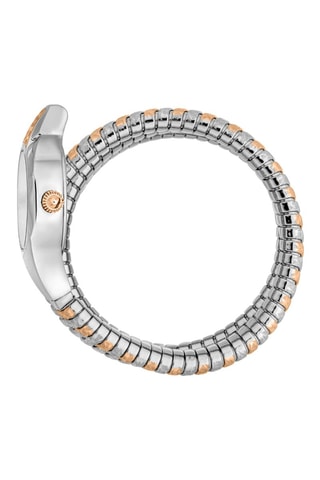 Reloj de cuarzo de acero y cristales checos - Rosa dorado y plateado