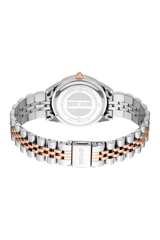 Reloj de cuarzo de acero y cristales checos Vittoria - Plateado y rosa dorado