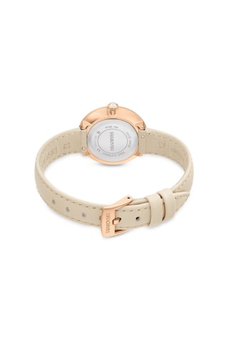 Reloj de cuarzo de piel bovina, bañado en oro rosa y con cristales Swarovski Certa