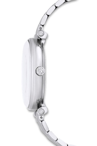 Reloj de cuarzo de acero con cristales Swarovski Crystalline Wonder - Plateado