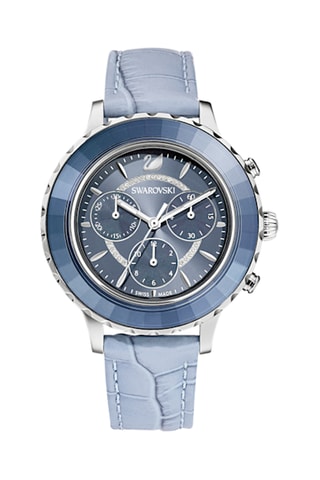 Reloj de cuarzo de piel bovina Octea Lux Chrono - Cronógrafo - Azul claro y plateado