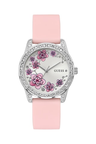 Reloj de cuarzo de silicona - Rosa y plateado