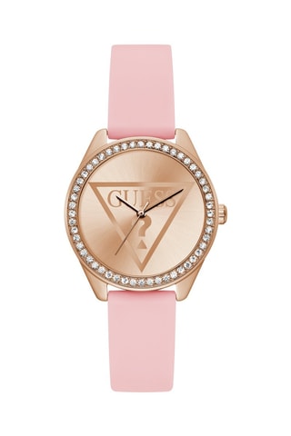 Reloj de cuarzo de silicona - Rosa y dorado