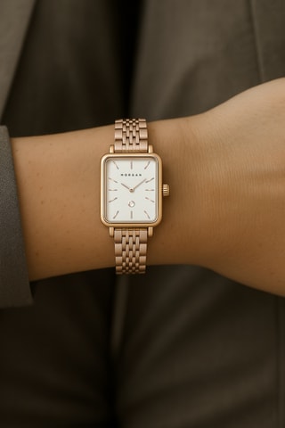 Reloj de cuarzo de aleación de cinc - Rosa dorado