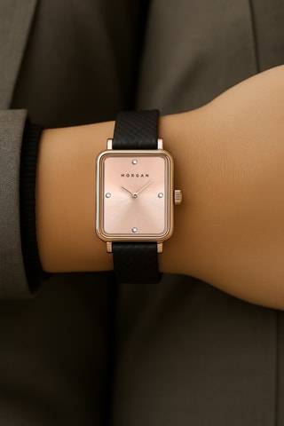 Reloj de cuarzo de poliuretano - Rosa dorado