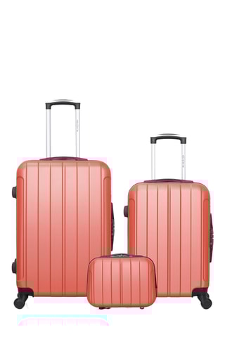 Set 2 valigie e beauty-case Bluestar Napoli - Corallo - 65/55/30 cm