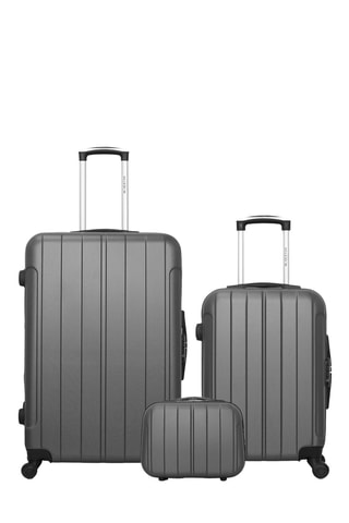 Set 2 valigie e beauty-case Bluestar Napoli - Grigio scuro - 75/55/30 cm
