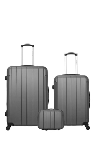 Set 2 valigie e beauty-case Bluestar Napoli - Grigio scuro - 75/55/30 cm