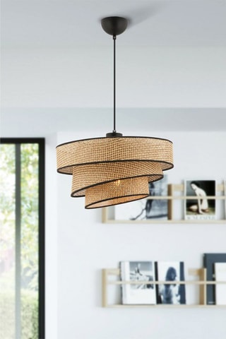 Lámpara de techo Couper Hazeran - Negro y beige - 45 - 60 W