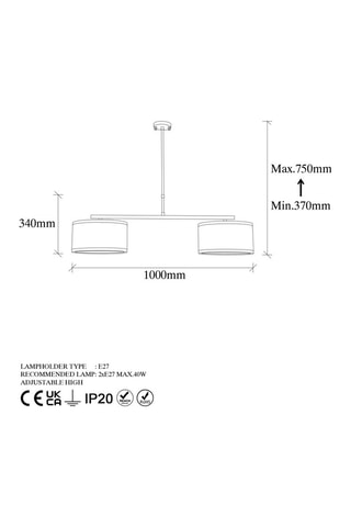Lámpara de techo Way - Dorado y blanco - 2 x 40 W