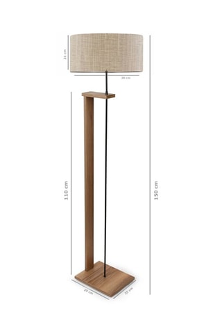 Lampadaire Rose - Doré et blanc - 60 W