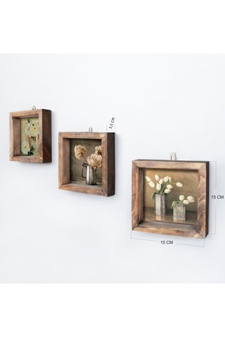 3 cuadros de madera de pino UKZM021