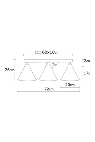 Plafón Berceste - Bronce - 3 x 100 W