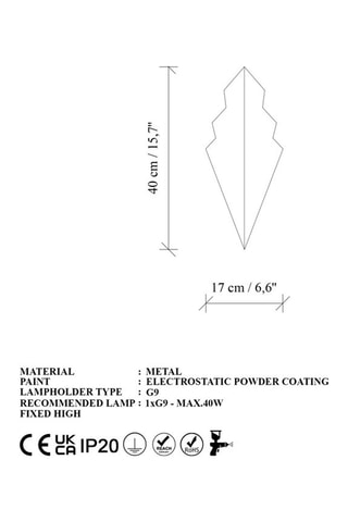Aplique mural Arrow - Dorado - 10 W
