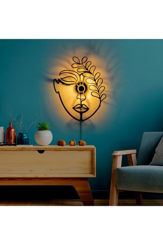 Aplique mural Flower Faced - Negro - 40 W