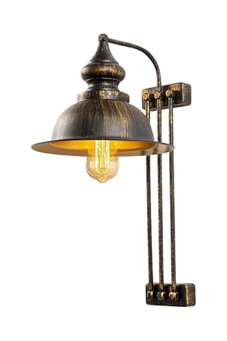 Aplique mural Saglam - Marrón y dorado - 40 W