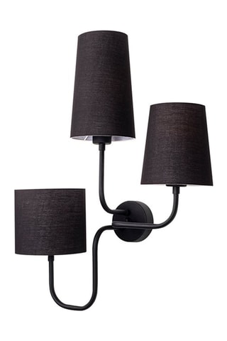 Aplique mural Çatal - Negro - 3 x 40 W
