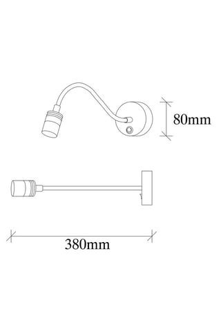 Aplique mural Reading - Dorado - 1 W