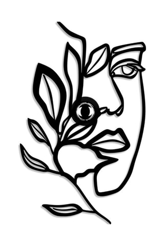 Aplique mural Flower Faced - Negro - 40 W