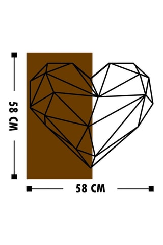 Adorno mural Heart - Natural y negro