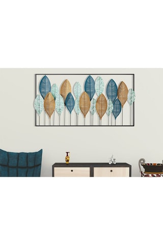 Décoration murale Bilge - 116 x 3 x 60 cm - Bleu et doré