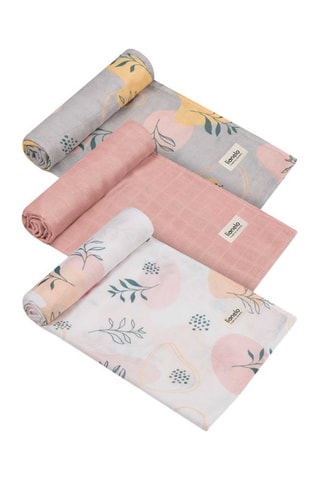 3 Bamboevezel Doeken Leaf - Blauw en Wit