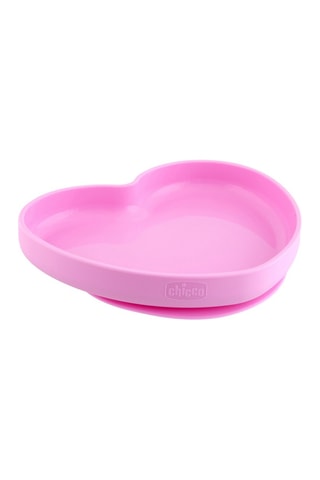 Piatto cuore in silicone - Da 9 mesi - Rosa